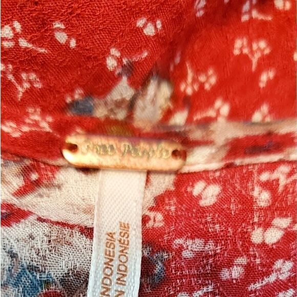 Free People Maroon Floral Tunic Top - Picture 7 of 8